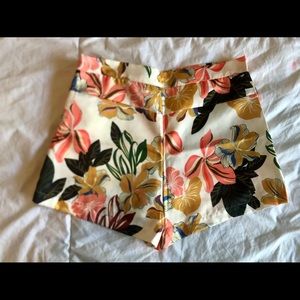 Vintage Floral Print Satin Shorts